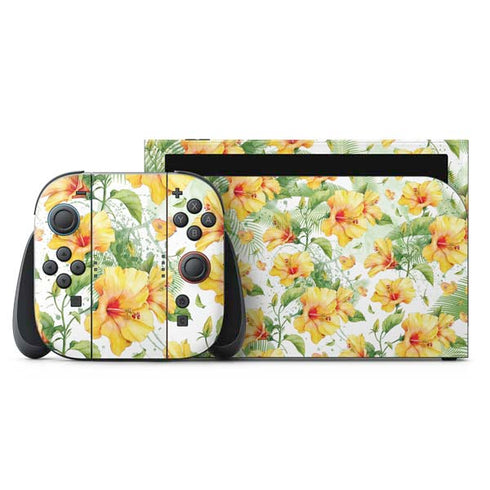 Yellow Hibiscus Nintendo Switch 2 (2025) with Joy-Con Skin